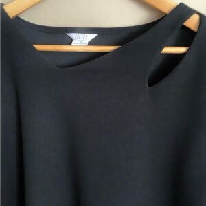 Sexy Kaktus Black Asymmetrical Neckline Women’s Top Medium Made USA